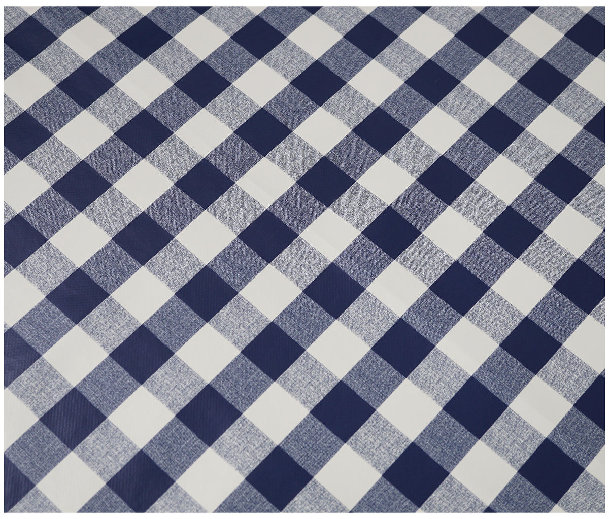 Navy Gingham Tablecloth - The Fabric Trade