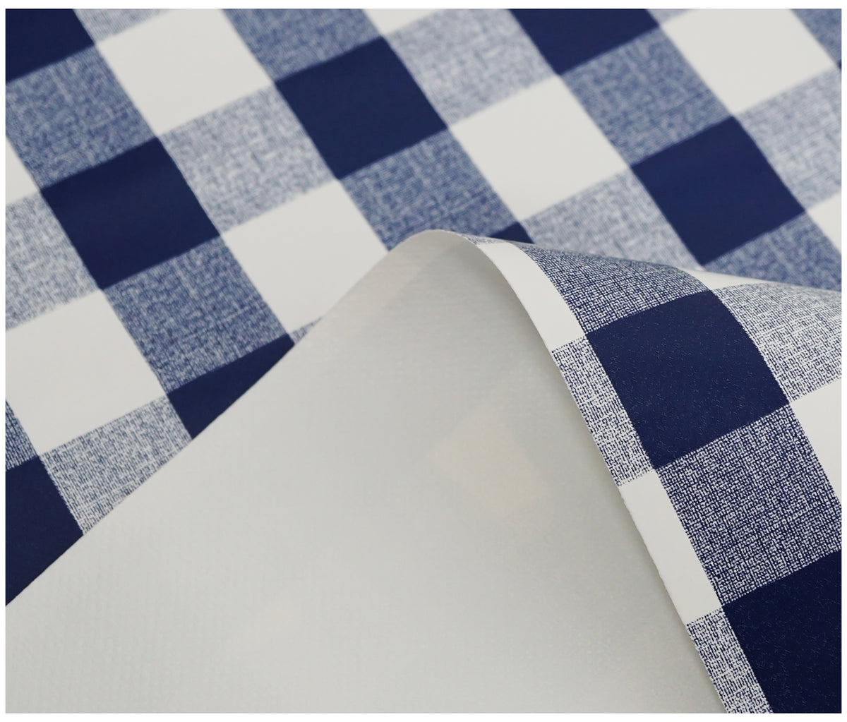 Navy Gingham Tablecloth - The Fabric Trade