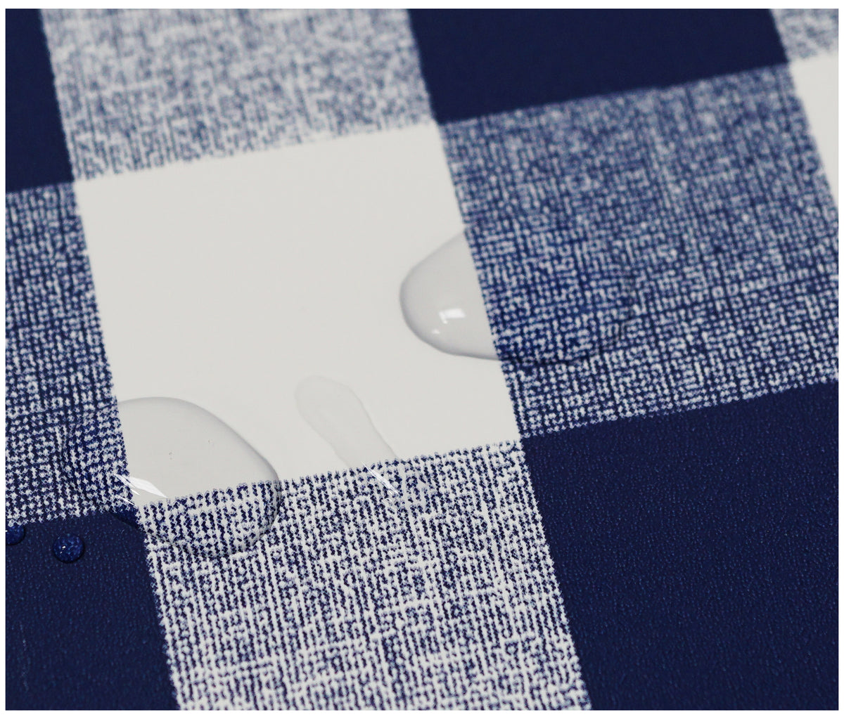 Navy Gingham Tablecloth - The Fabric Trade