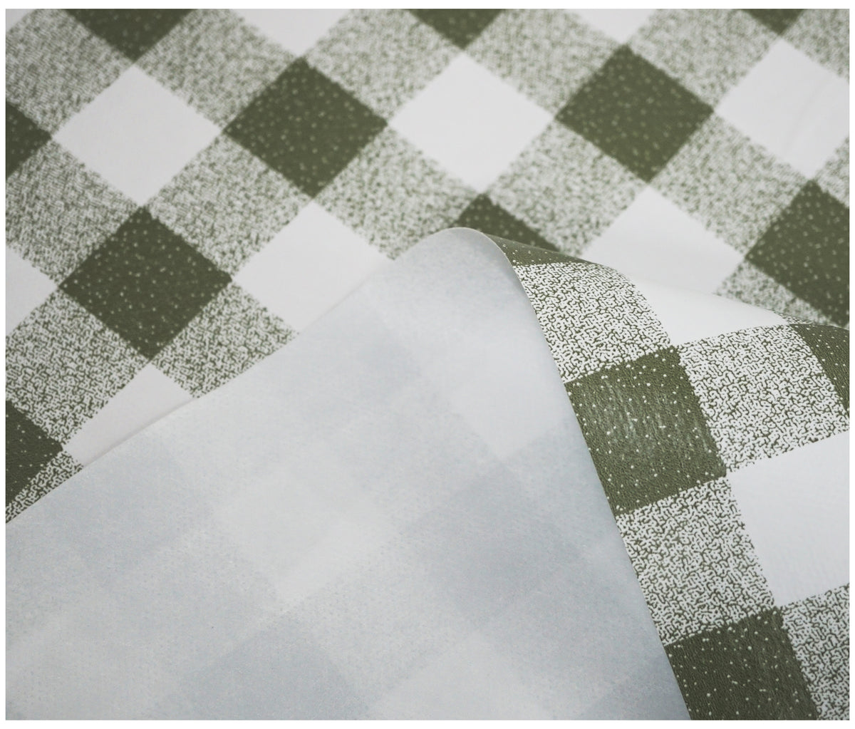 Olive Gingham Tablecloth - The Fabric Trade