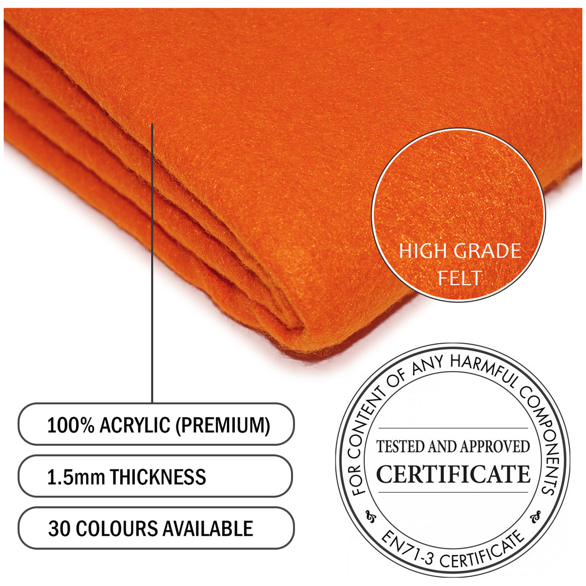 Orange Felt - The Fabric Trade