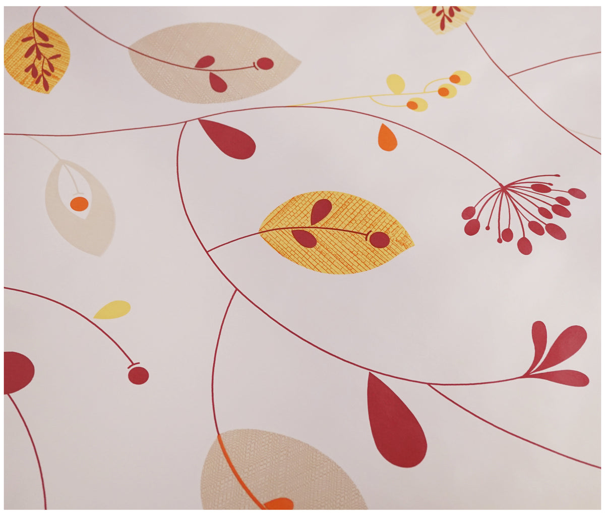 Orange Leaves Stems Tablecloth - The Fabric Trade