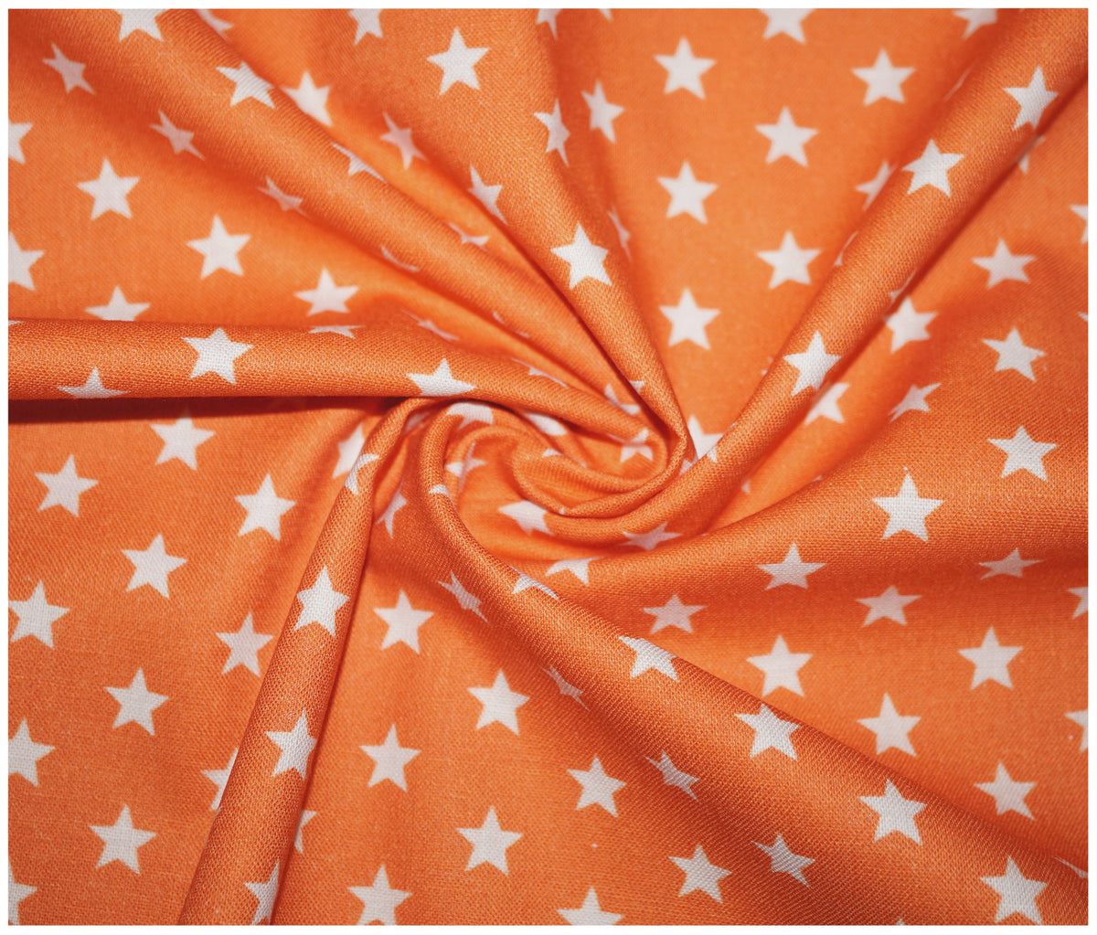 Orange Little Stars Printed 100% Cotton - The Fabric Trade