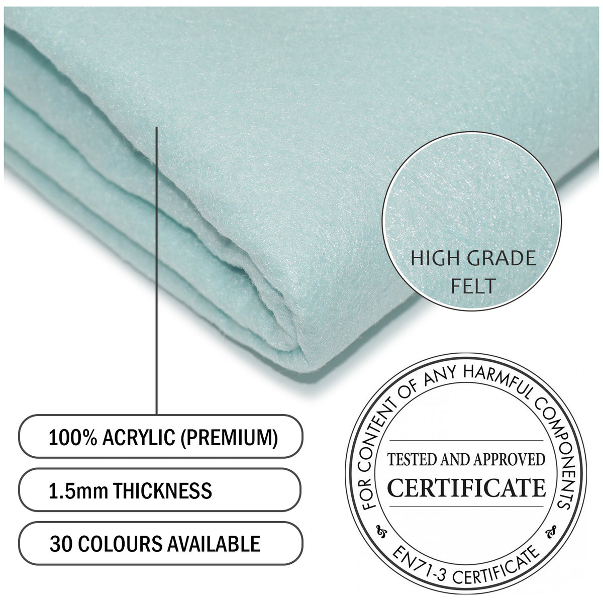 Pastel Blue Felt - The Fabric Trade