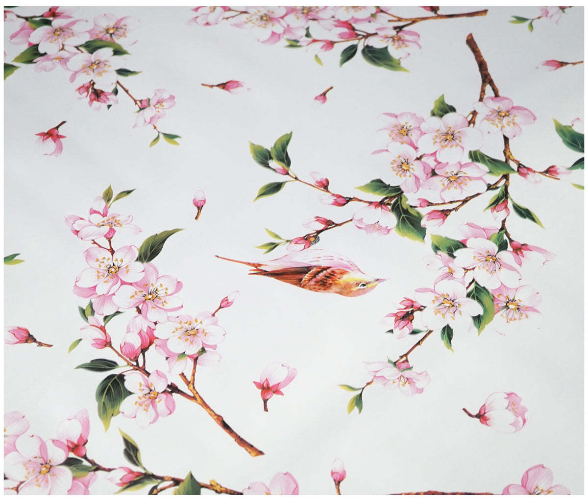 Pink Robins Tablecloth - The Fabric Trade