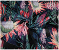 Protea Flowers Printed Micro Velvet - The Fabric Trade