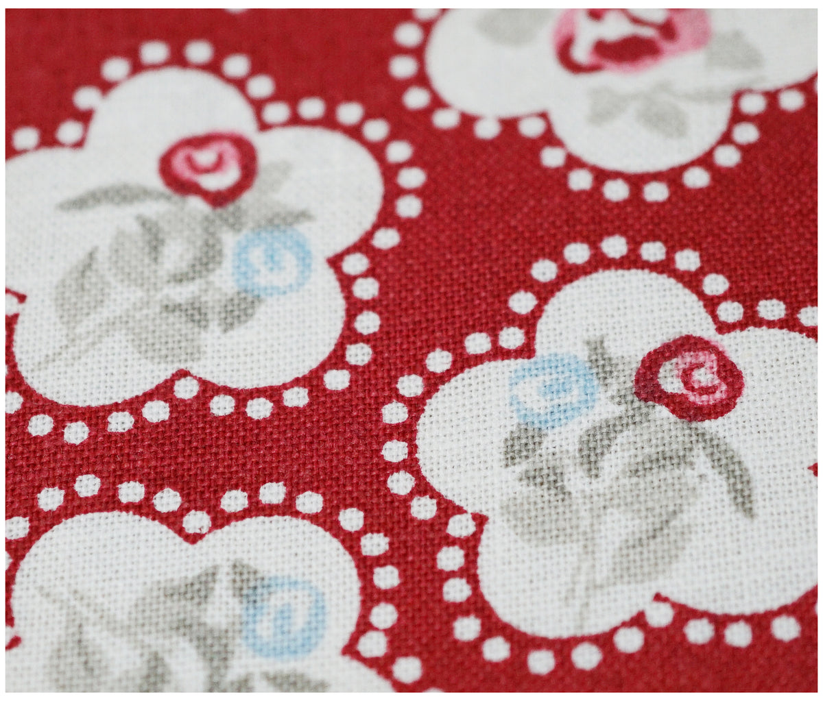 Red Dainty Flowers Lifestyle Printed 100% Cotton - The Fabric Trade