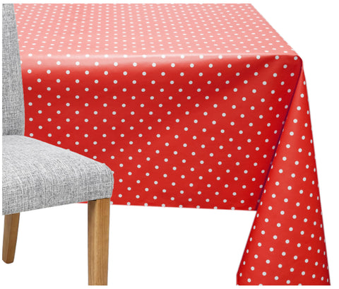 Red Small Spots Tablecloth - The Fabric Trade