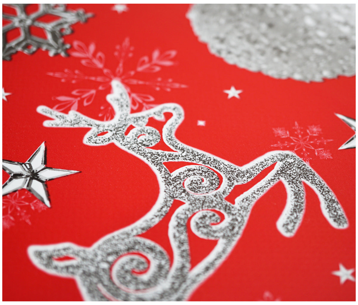 Red Sparkle Baubles Christmas Tablecloth - The Fabric Trade