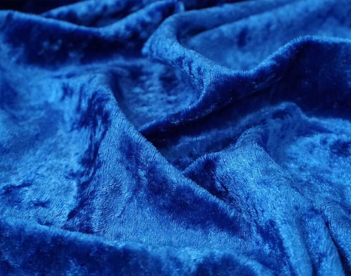 Royal Blue Crushed Velvet - The Fabric Trade