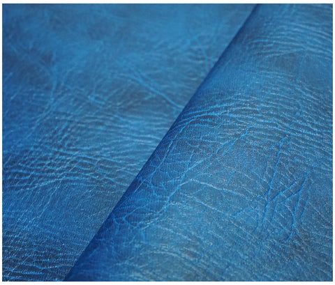 Royal Blue Chester Faux Leather - The Fabric Trade