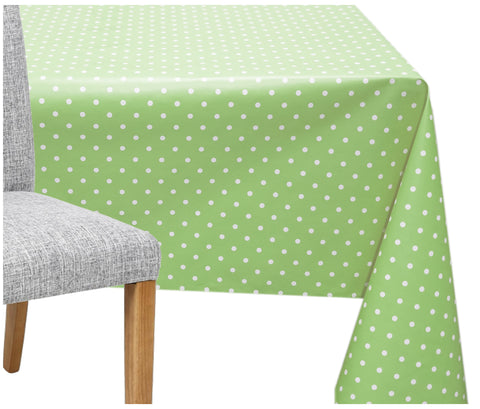 Sage Green Small Spots Tablecloth - The Fabric Trade