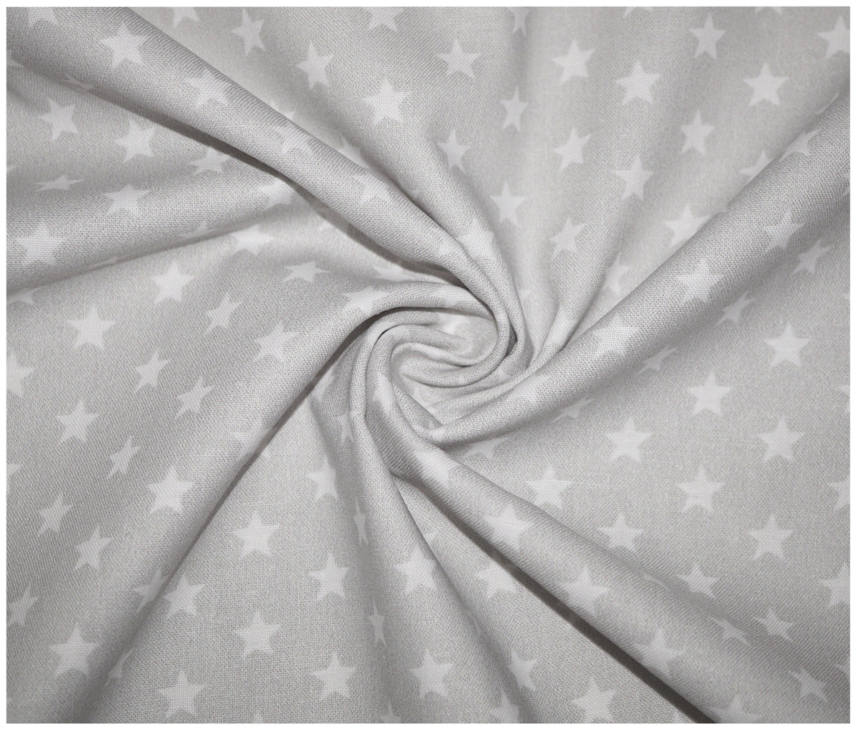 Silver Little Stars Printed 100% Cotton - The Fabric Trade