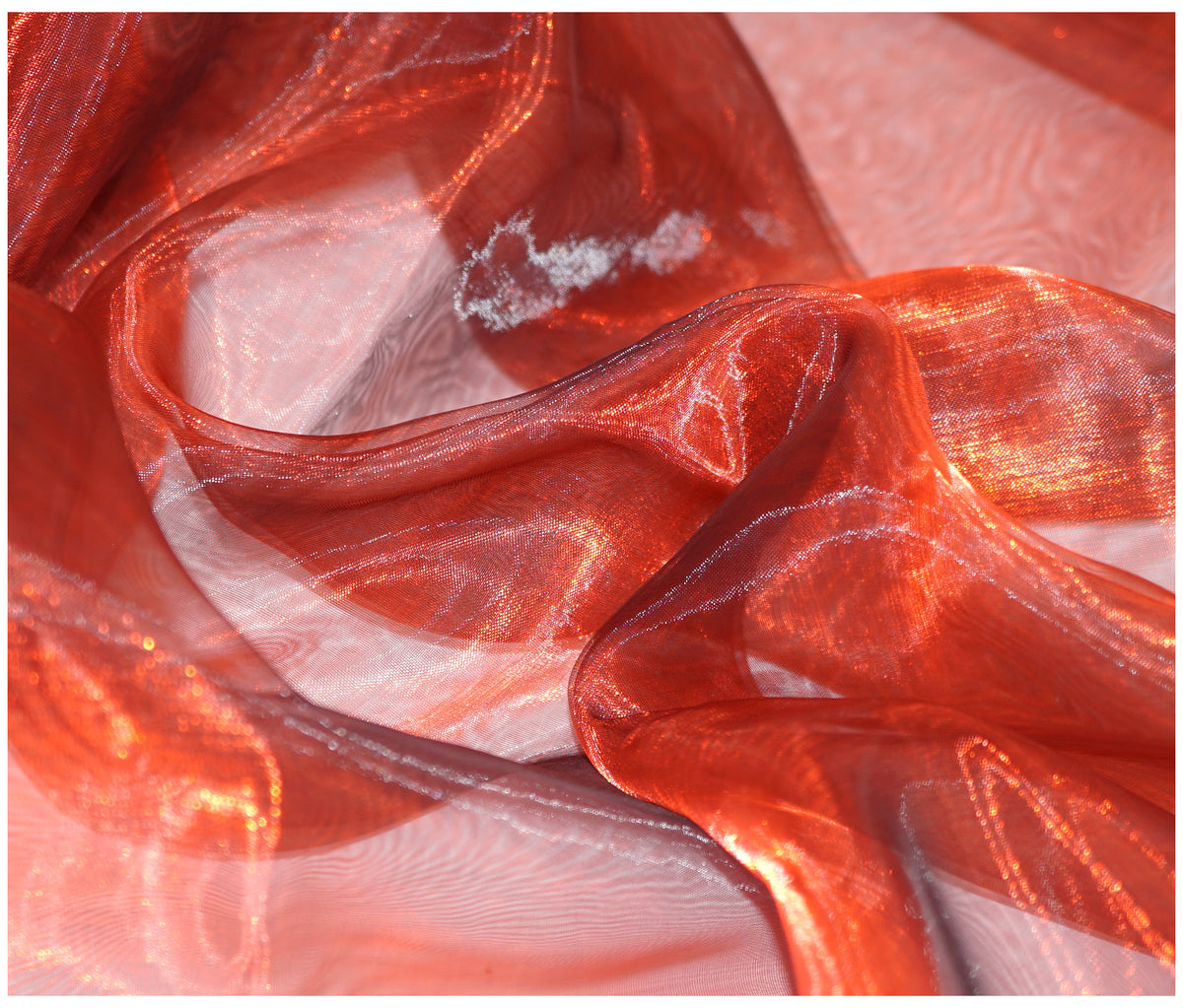 Smoky Red TT Organza - The Fabric Trade