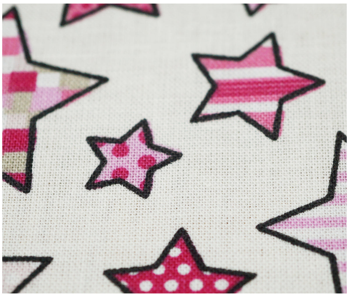 Stars Pink Lifestyle Printed 100% Cotton - The Fabric Trade