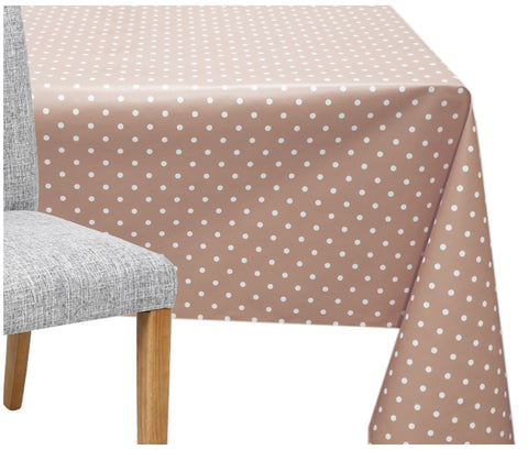 Taupe Small Spots Tablecloth - The Fabric Trade