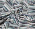 Teal Stripes Half Panama - The Fabric Trade