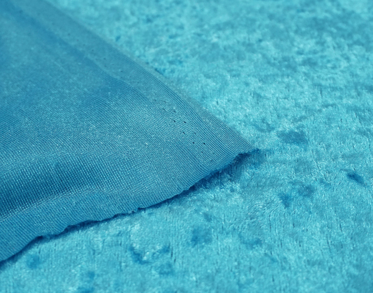 Turquoise Crushed Velvet - The Fabric Trade