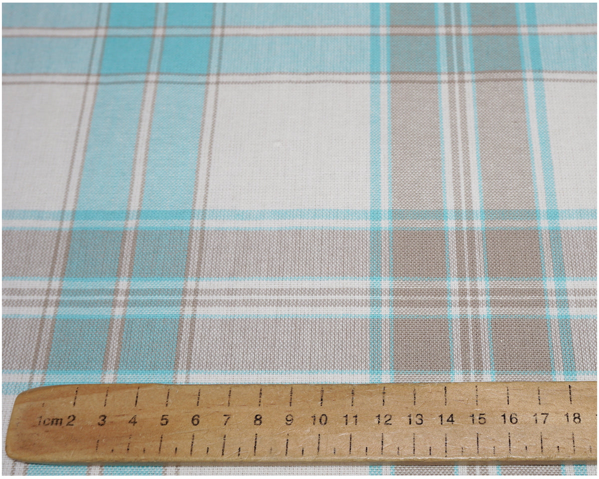 Turquoise Standard Tartan - The Fabric Trade