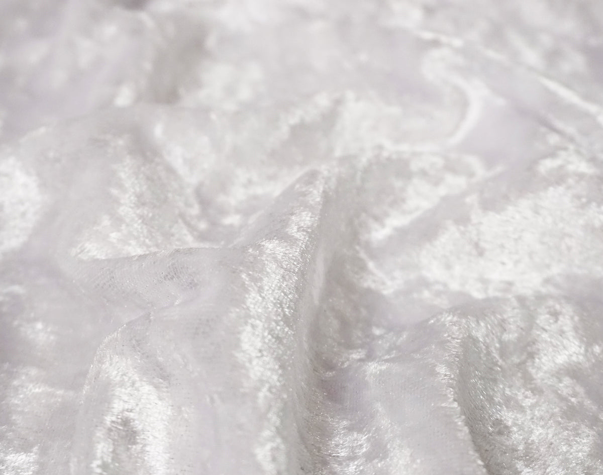 White Crushed Velvet - The Fabric Trade