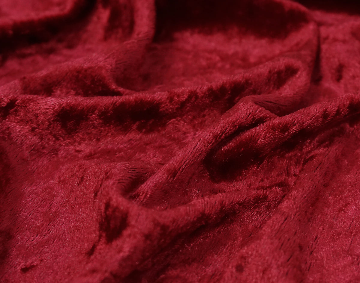 Wine Crushed Velvet - The Fabric Trade