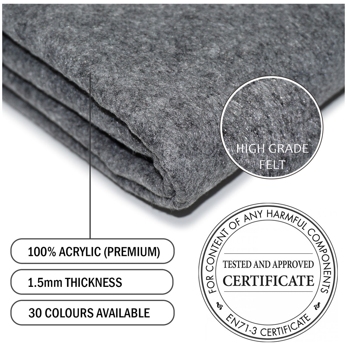 Wool Grey Felt - The Fabric Trade