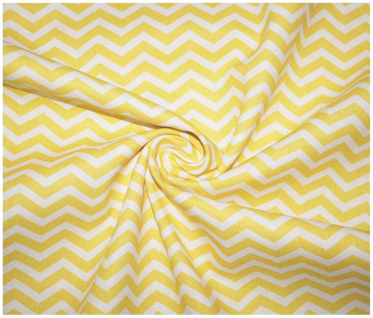 Yellow Chevron Printed 100% Cotton - The Fabric Trade