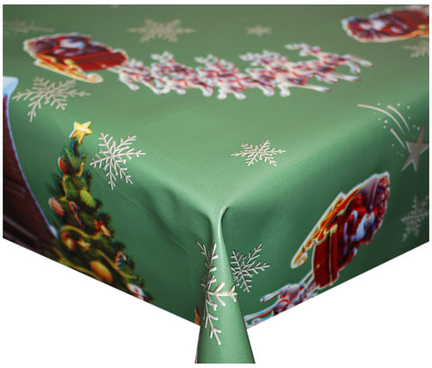 Green Cottage Christmas Tablecloth - The Fabric Trade