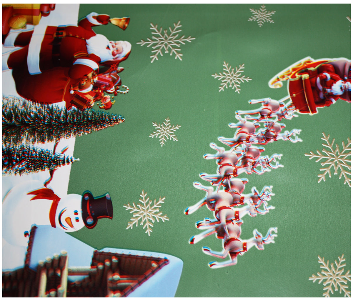 Green Cottage Christmas Tablecloth - The Fabric Trade
