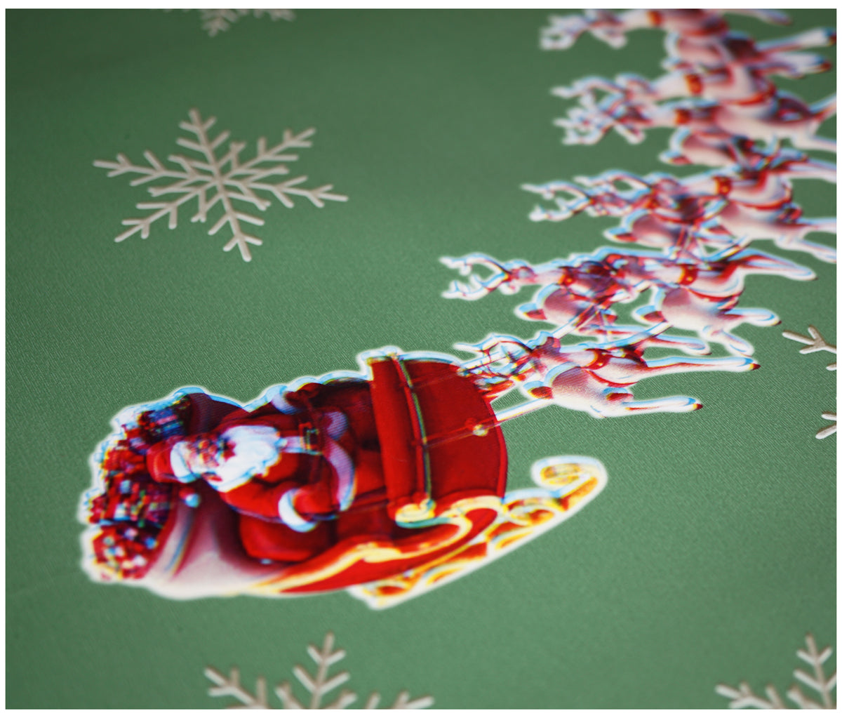 Green Cottage Christmas Tablecloth - The Fabric Trade
