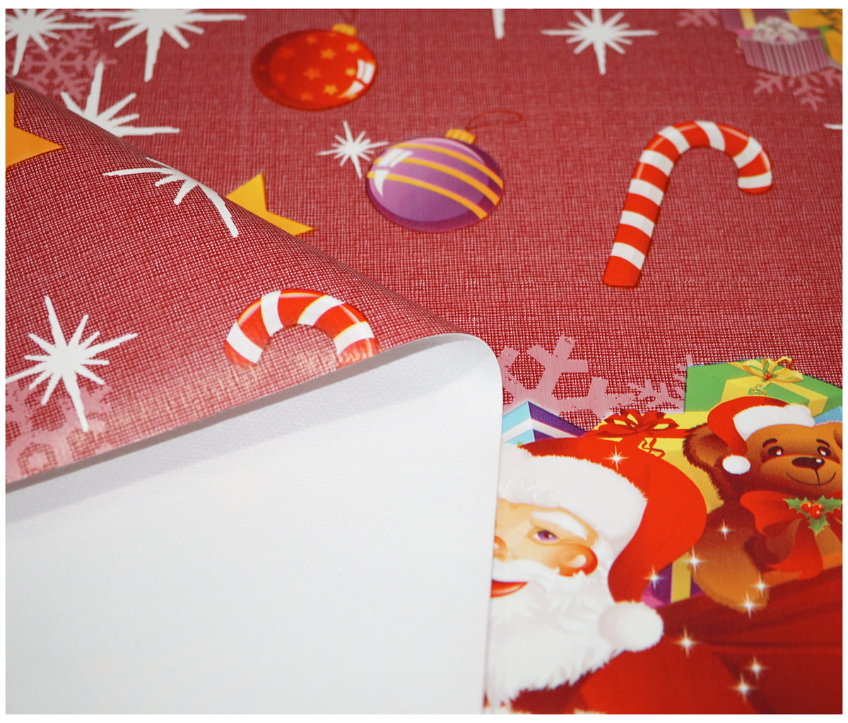 Red Jolly Santa Christmas Tablecloth - The Fabric Trade