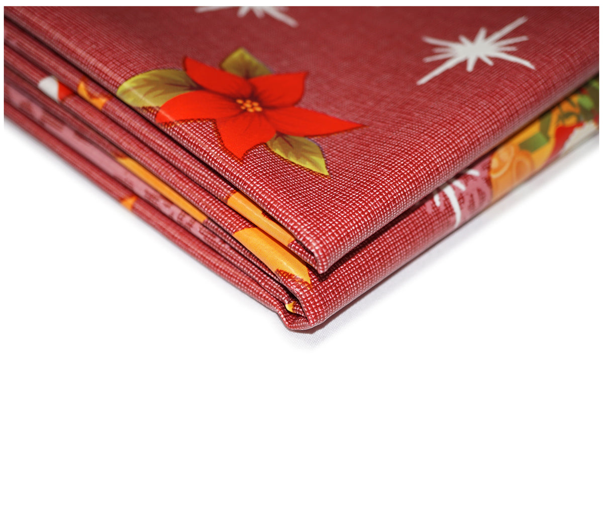 Red Jolly Santa Christmas Tablecloth - The Fabric Trade